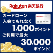 カードローン入会でもれなく1,000ポイント ご利用で最大30,000ポイント